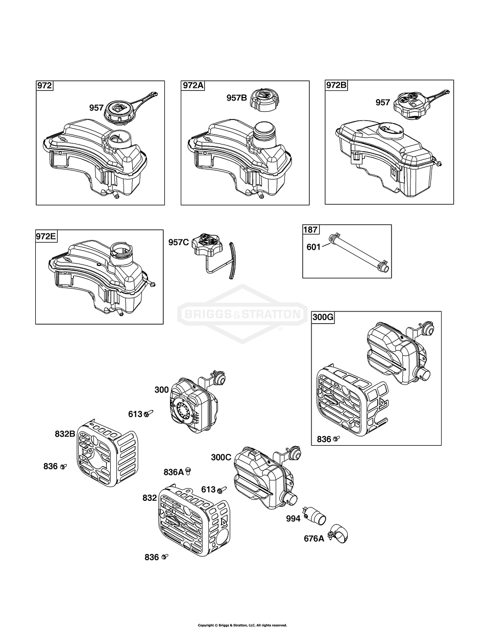 6 | 093J02-0036-H1 | F - Выхлопная система, система подачи топлива | Двигатель BRIGGS & STRATTON