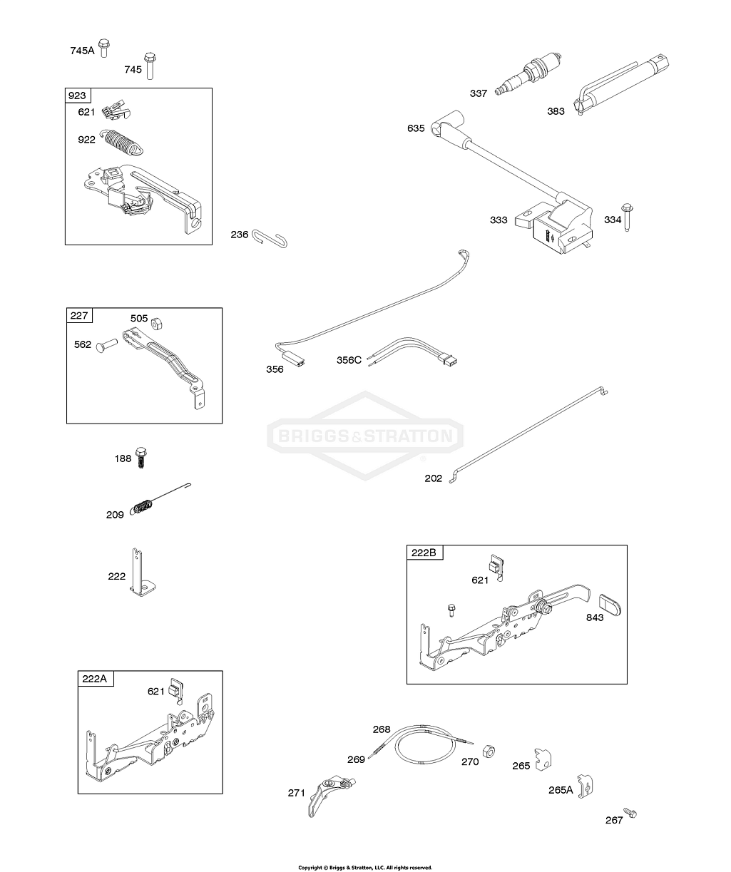 2 | 09P602-0009-F1 | B - Якорь, система управления, электрическая система, пружина регулятора, зажигание, свеча зажигания | Двигатель BRIGGS & STRATTON