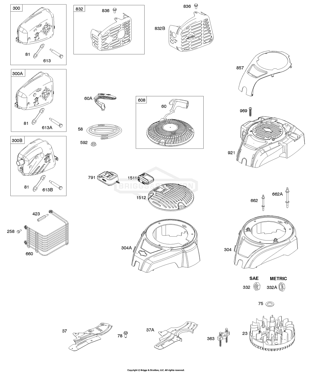 3 | 100602-0160-H8 | C - Корпус вентилятора, система выпуска ОГ, маховик, стартер тросового привода | Двигатель BRIGGS & STRATTON