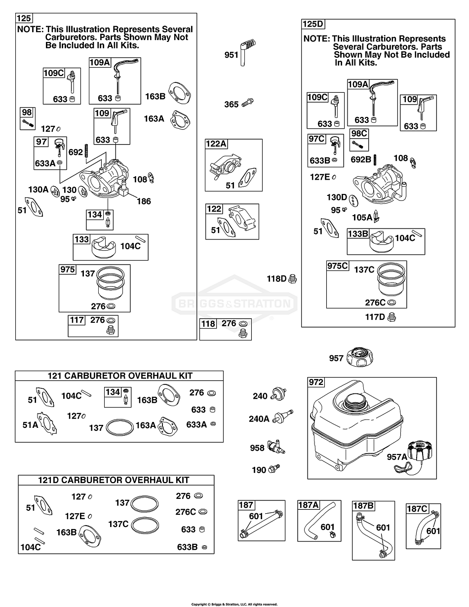 4 | 126392-1274-B8 | D - Карбюратор, топливная система | Двигатель BRIGGS & STRATTON