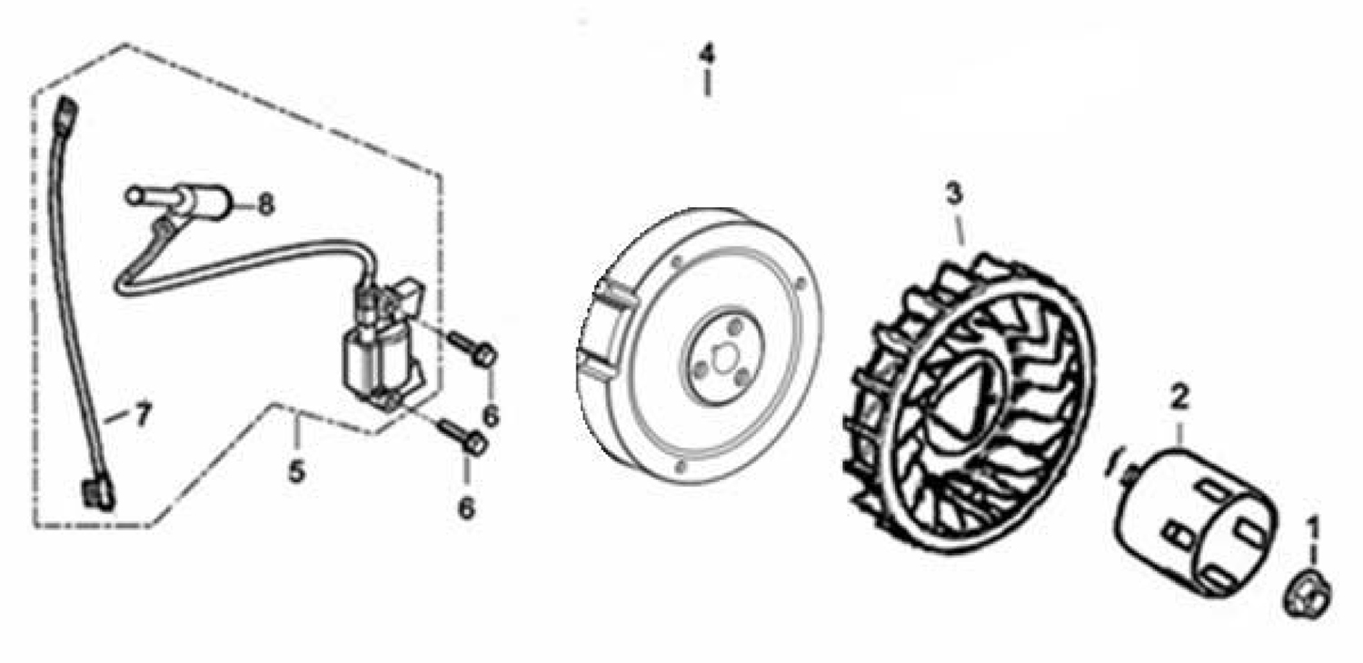 Fubag BS 6600 (838298) Маховик, Крыльчатка, Катушка зажигания