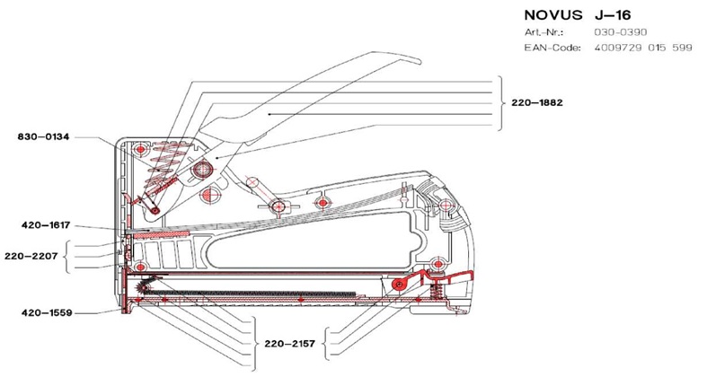 Механический степлер Novus J-16