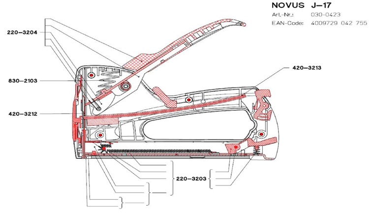 Механический степлер Novus J-17