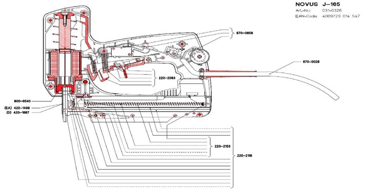 Электрический степлер Novus J-165