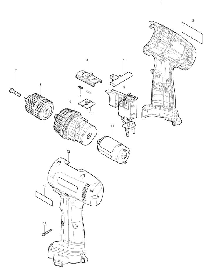 ЗАПЧАСТИ ДЛЯ ДРЕЛИ АККУМУЛЯТОРНОЙ MAKTEC MT062