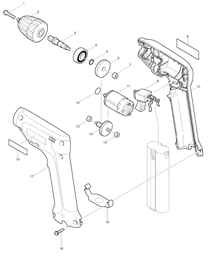 ЗАПЧАСТИ ДЛЯ ДРЕЛИ АККУМУЛЯТОРНОЙ MAKTEC MT066