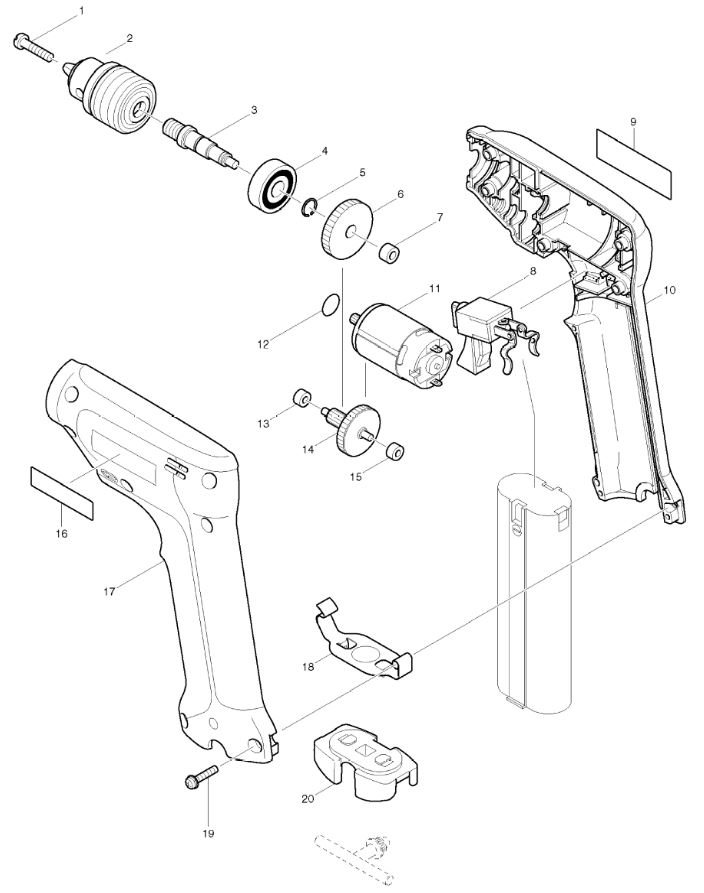 ЗАПЧАСТИ ДЛЯ ДРЕЛИ АККУМУЛЯТОРНОЙ MAKTEC MT067