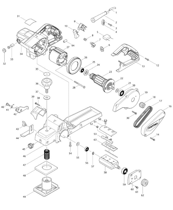 ЗАПЧАСТИ ДЛЯ РУБАНКА ЭЛЕКТРИЧЕСКОГО MAKTEC MT111