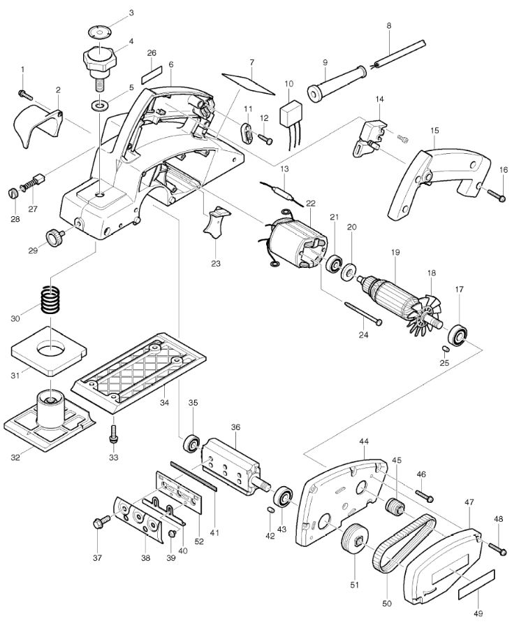 ЗАПЧАСТИ ДЛЯ РУБАНКА ЭЛЕКТРИЧЕСКОГО MAKTEC MT190