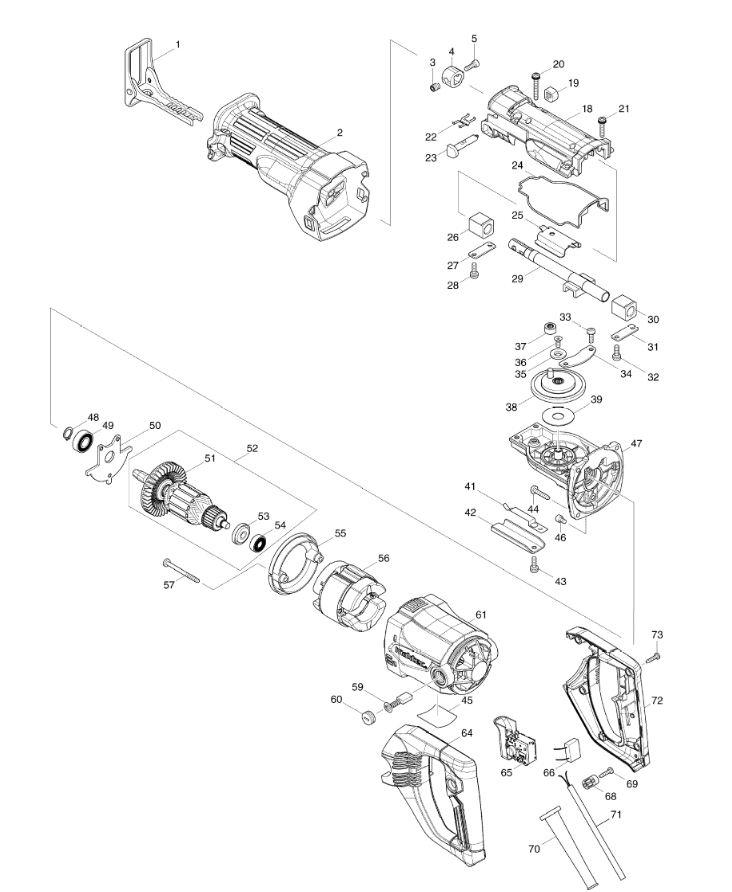 ЗАПЧАСТИ ДЛЯ ПИЛЫ САБЕЛЬНОЙ ЭЛЕКТРИЧЕСКОЙ MAKTEC MT450