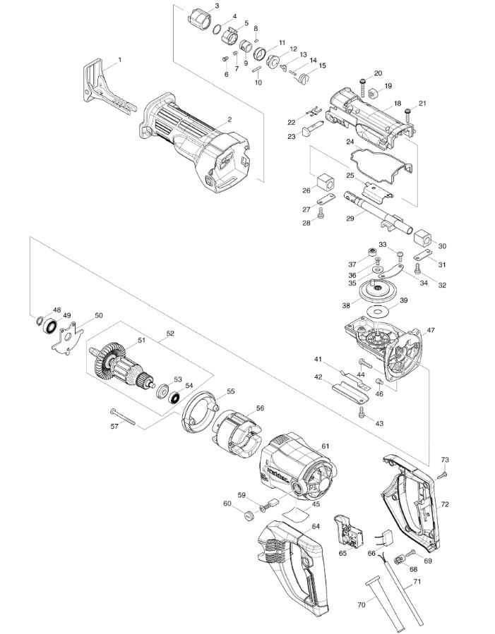 ЗАПЧАСТИ ДЛЯ ПИЛЫ САБЕЛЬНОЙ ЭЛЕКТРИЧЕСКОЙ MAKTEC MT450T