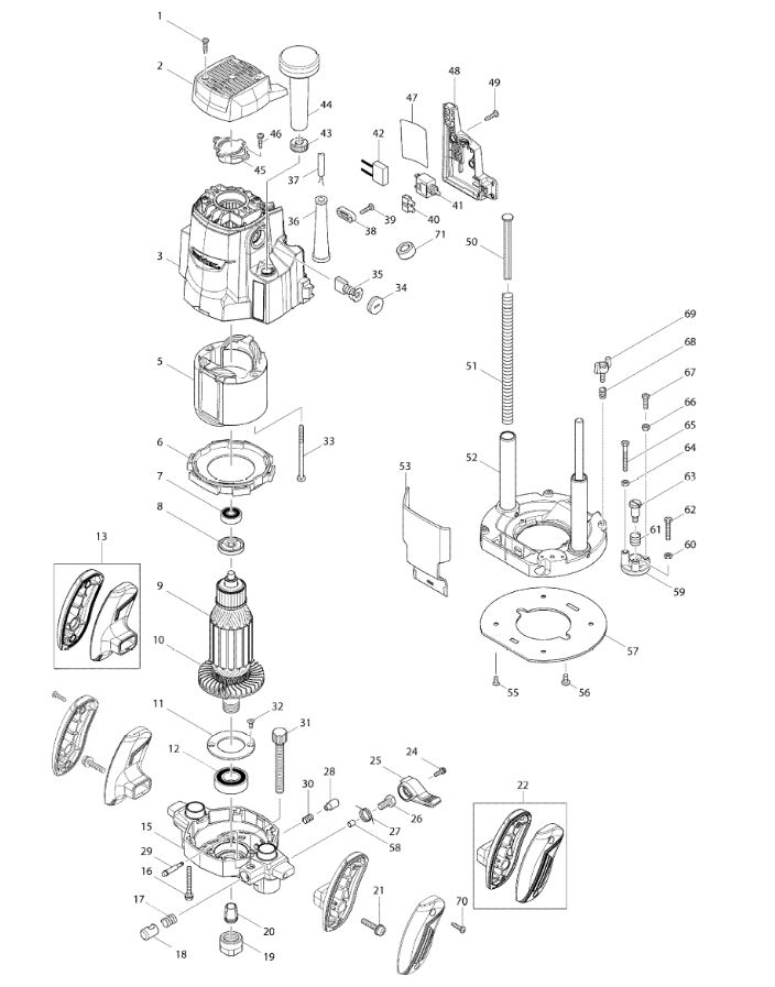 ЗАПЧАСТИ ДЛЯ ФРЕЗЕРА ЭЛЕКТРИЧЕСКОГО MAKTEC MT362