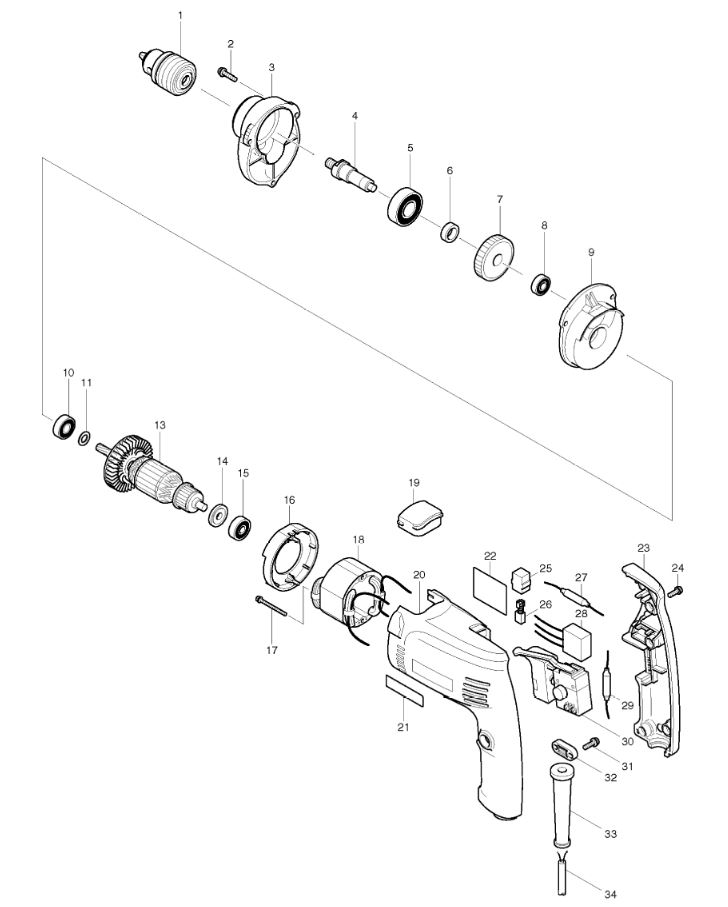 ЗАПЧАСТИ ДЛЯ ДРЕЛИ ЭЛЕКТРИЧЕСКОЙ MAKTEC MT600