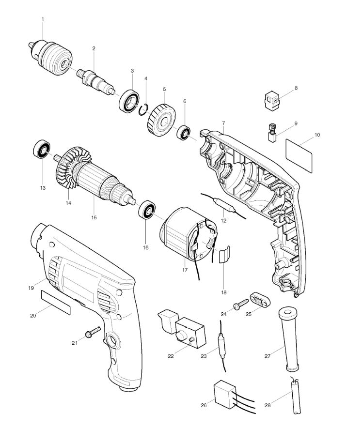 ЗАПЧАСТИ ДЛЯ ДРЕЛИ ЭЛЕКТРИЧЕСКОЙ MAKTEC MT602