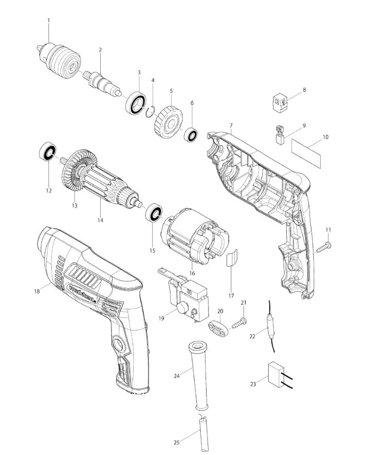 ЗАПЧАСТИ ДЛЯ ДРЕЛИ ЭЛЕКТРИЧЕСКОЙ MAKTEC MT606