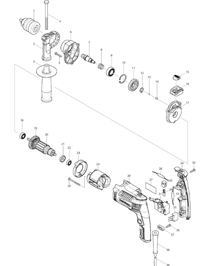 ЗАПЧАСТИ ДЛЯ ДРЕЛИ ЭЛЕКТРИЧЕСКОЙ MAKTEC MT817