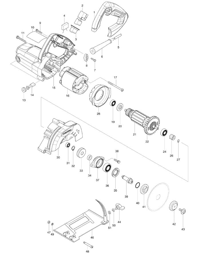 ЗАПЧАСТИ ДЛЯ ПИЛЫ ДИСКОВОЙ ЭЛЕКТРИЧЕСКОЙ MAKTEC MT412