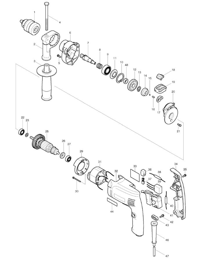 ЗАПЧАСТИ ДЛЯ ДРЕЛИ ЭЛЕКТРИЧЕСКОЙ MAKTEC MT811