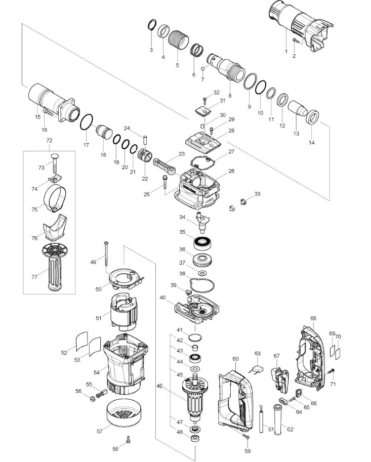 ЗАПЧАСТИ ДЛЯ МОЛОТКА ОТБОЙНОГО MAKTEC MT860