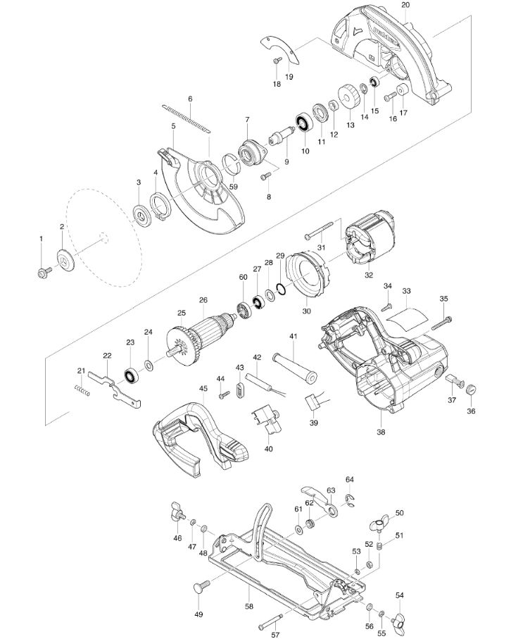 ЗАПЧАСТИ ДЛЯ ПИЛЫ ДИСКОВОЙ ЭЛЕКТРИЧЕСКОЙ MAKTEC MT582