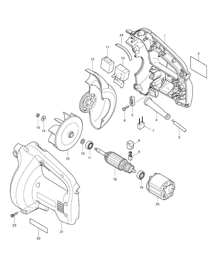 ЗАПЧАСТИ ДЛЯ ВОЗДУХОДУВКИ ЭЛЕКТРИЧЕСКОЙ MAKTEC MT400