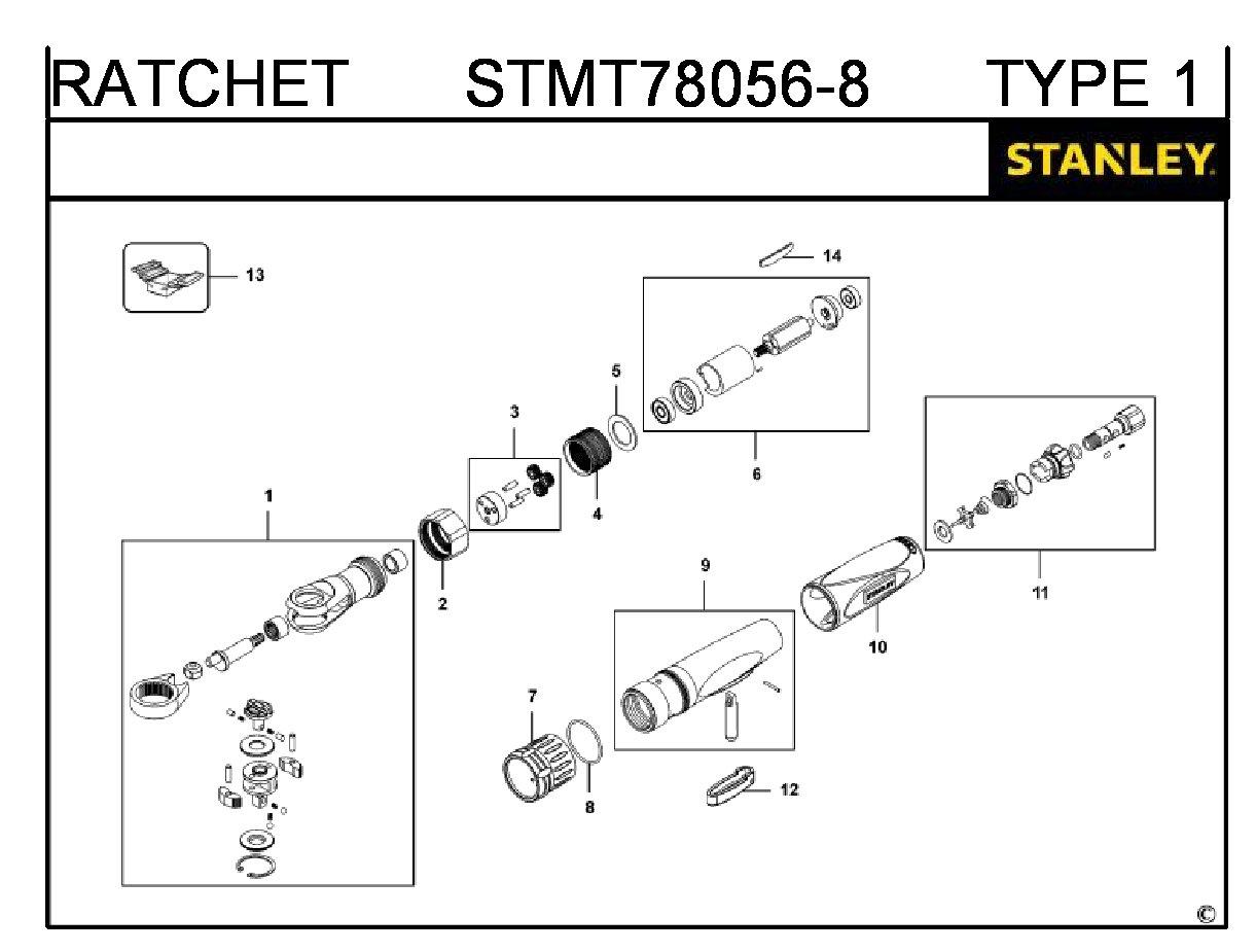 ЗАПЧАСТИ ДЛЯ ТРЕЩЕТКИ ПНЕВМАТИЧЕСКОЙ STANLEY STMT78056-8 TYPE 1