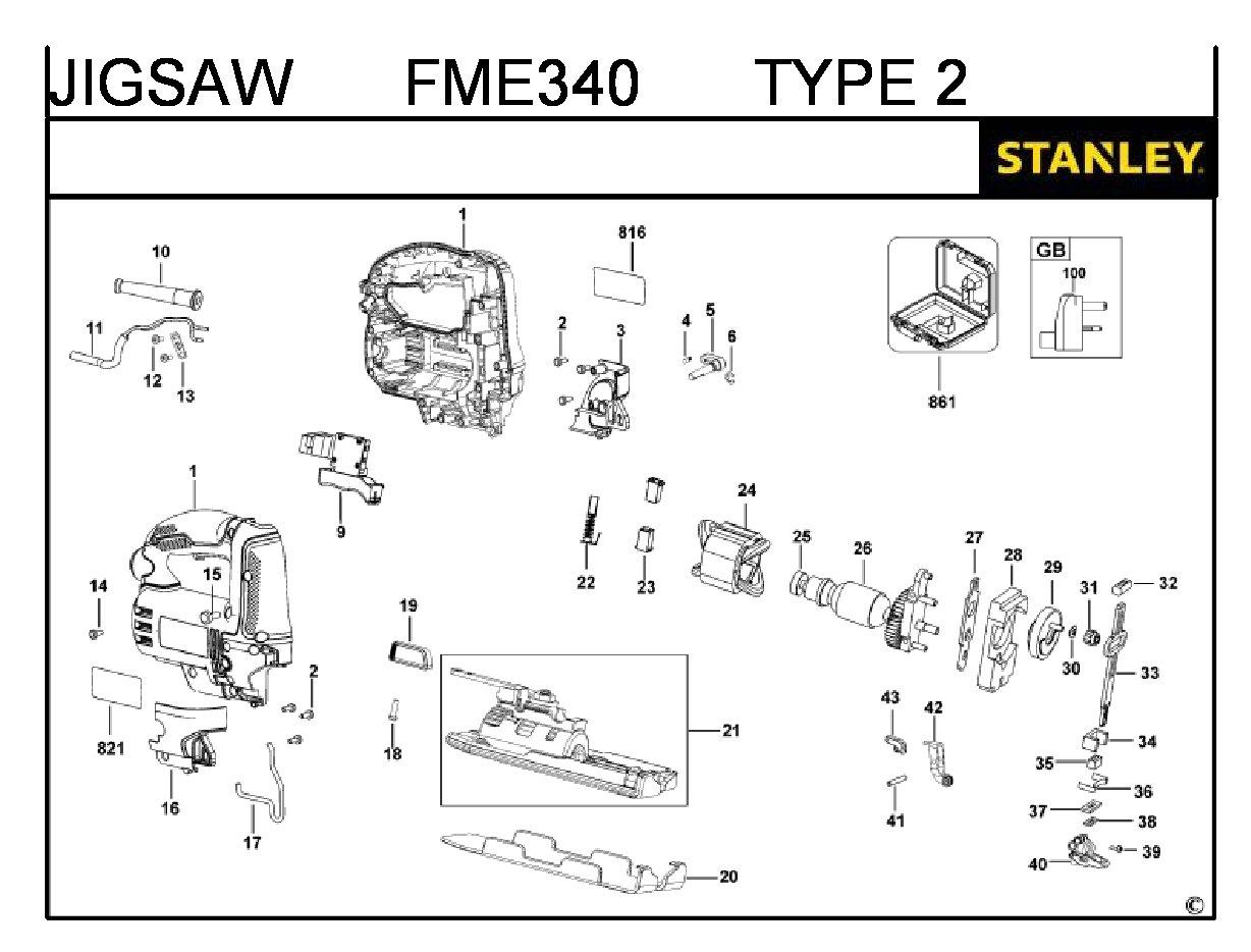 ЗАПЧАСТИ ДЛЯ ЛОБЗИКА ЭЛЕКТРИЧЕСКОГО STANLEY FME340 TYPE 2