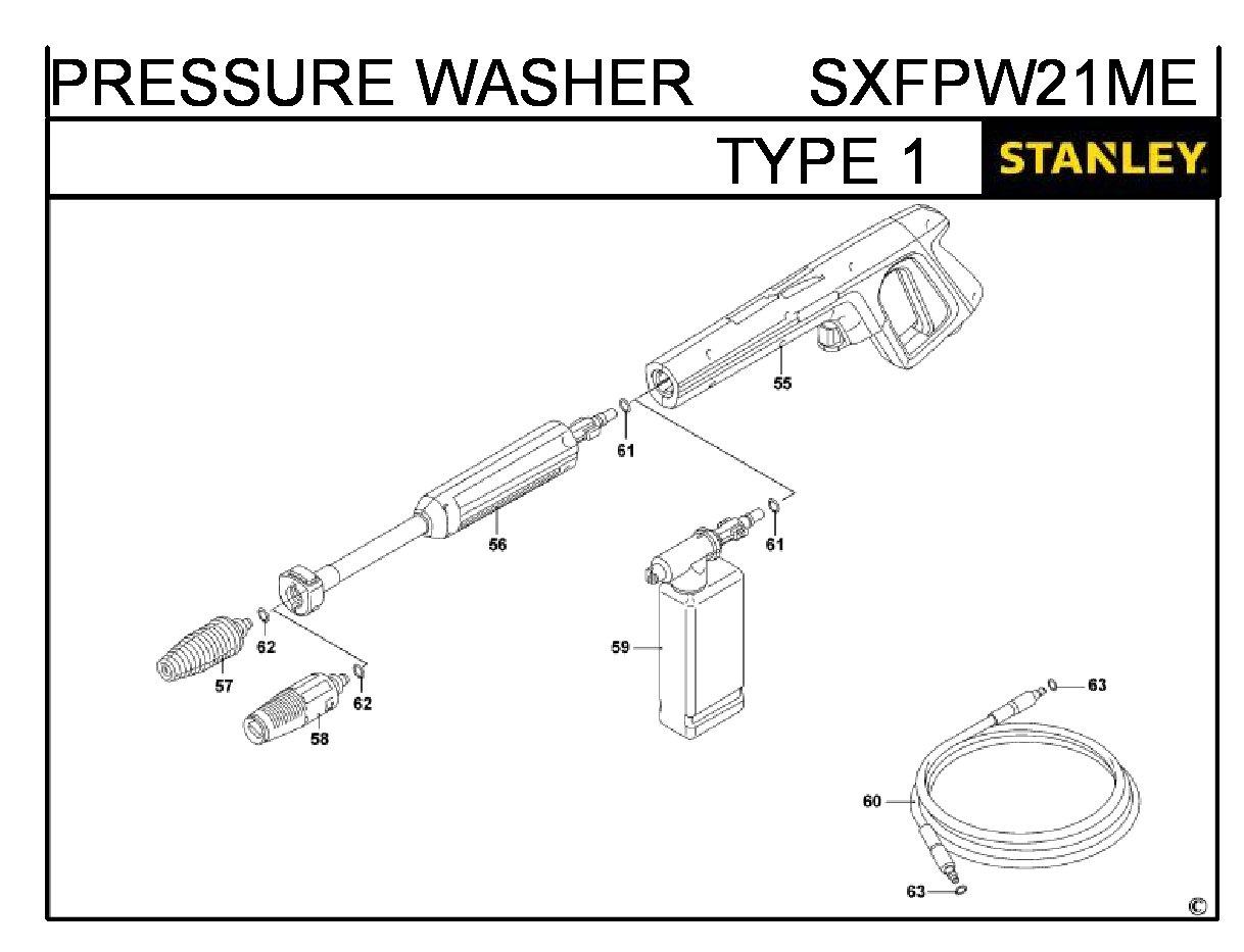 ЗАПЧАСТИ ДЛЯ АППАРАТА ВЫСОКОГО ДАВЛЕНИЯ STANLEY SXFPW21ME TYPE 1 (ЧАСТЬ 4)