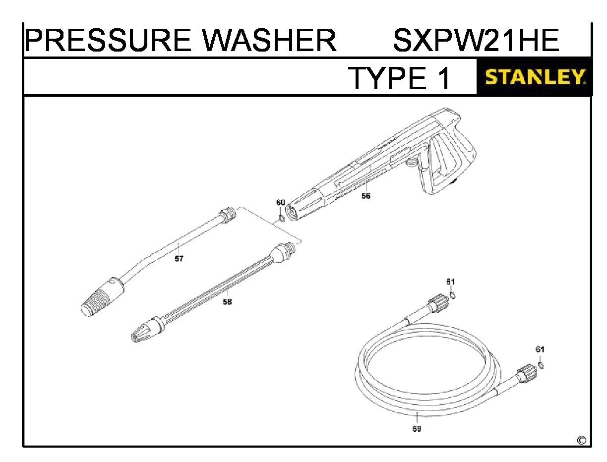 ЗАПЧАСТИ ДЛЯ АППАРАТА ВЫСОКОГО ДАВЛЕНИЯ STANLEY SXPW21HE TYPE 1 (ЧАСТЬ 4)