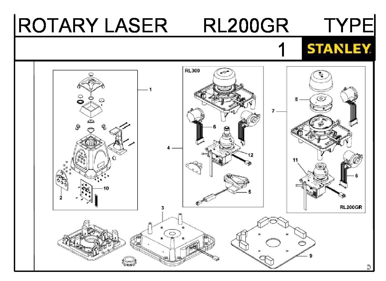 ЗАПЧАСТИ ДЛЯ НИВЕЛИРА ЛАЗЕРНОГО STANLEY RL200GR TYPE 1