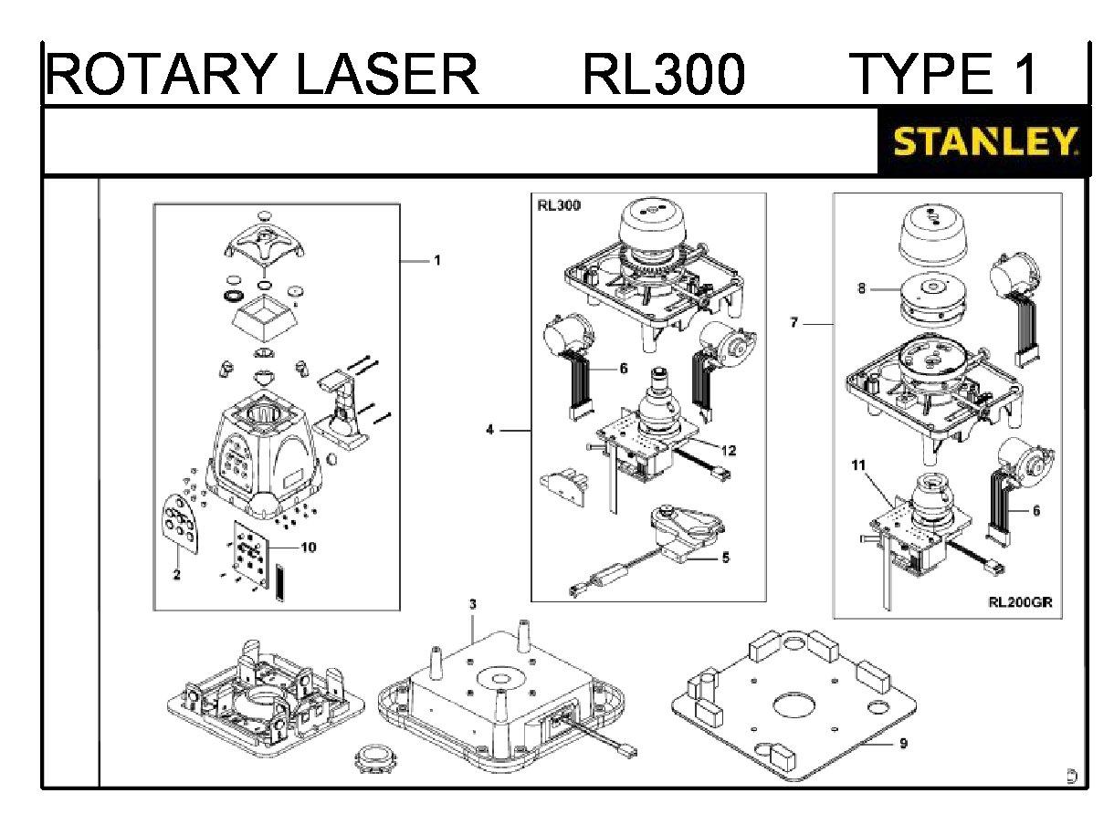 ЗАПЧАСТИ ДЛЯ НИВЕЛИРА ЛАЗЕРНОГО STANLEY RL300 TYPE 1