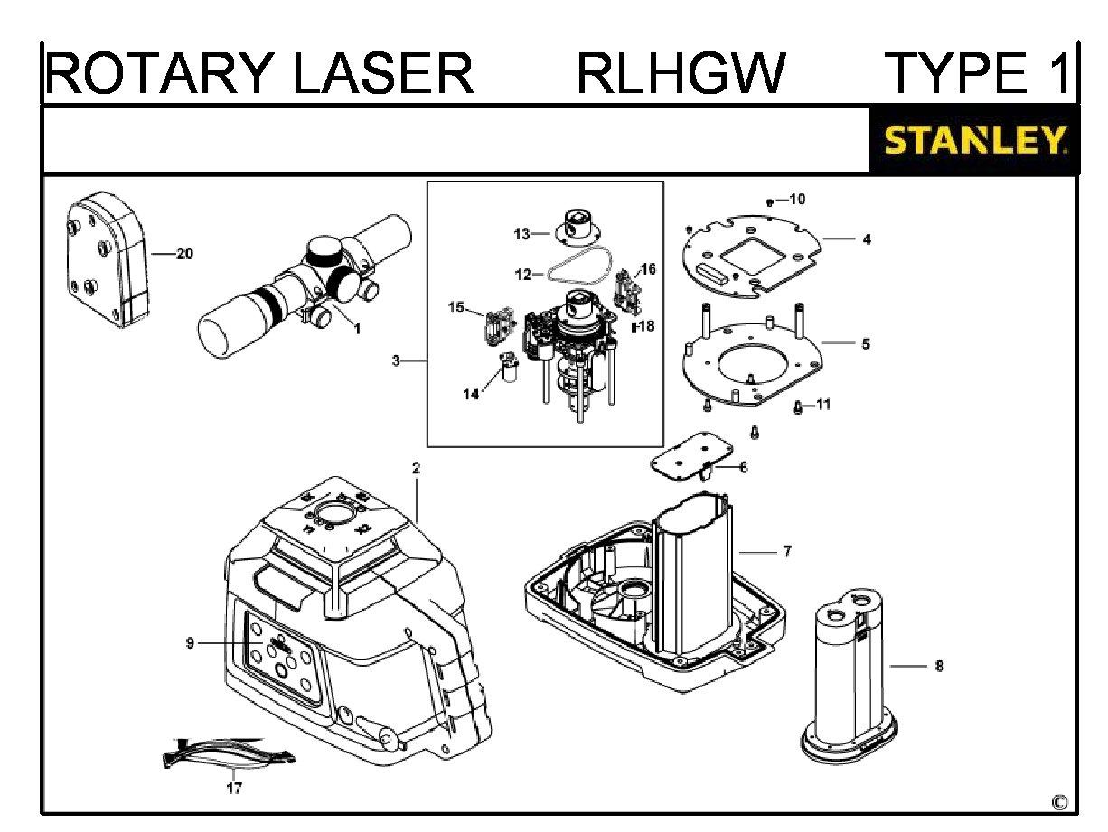 ЗАПЧАСТИ ДЛЯ НИВЕЛИРА ЛАЗЕРНОГО STANLEY RLHGW TYPE 1