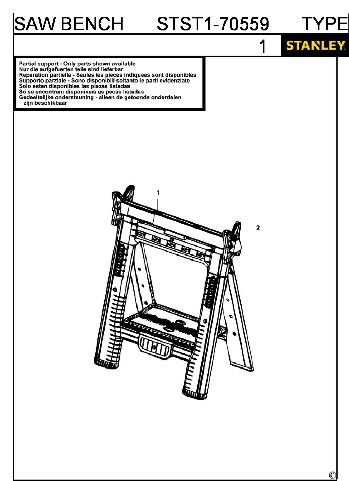 ЗАПЧАСТИ ДЛЯ КОЗЛОВ СКЛАДНЫХ STANLEY STST1-70559 TYPE 1