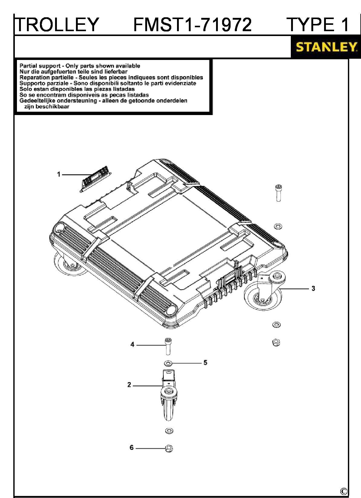 ЗАПЧАСТИ ДЛЯ ТЕЛЕЖКИ STANLEY FMST1-71972 TYPE 1