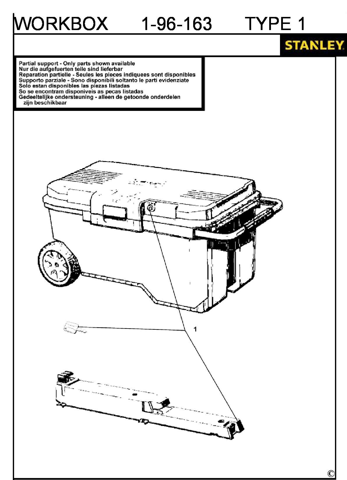 ЗАПЧАСТИ ДЛЯ ЯЩИКА ИНСТРУМЕНТАЛЬНОГО STANLEY 1-96-163 TYPE 1