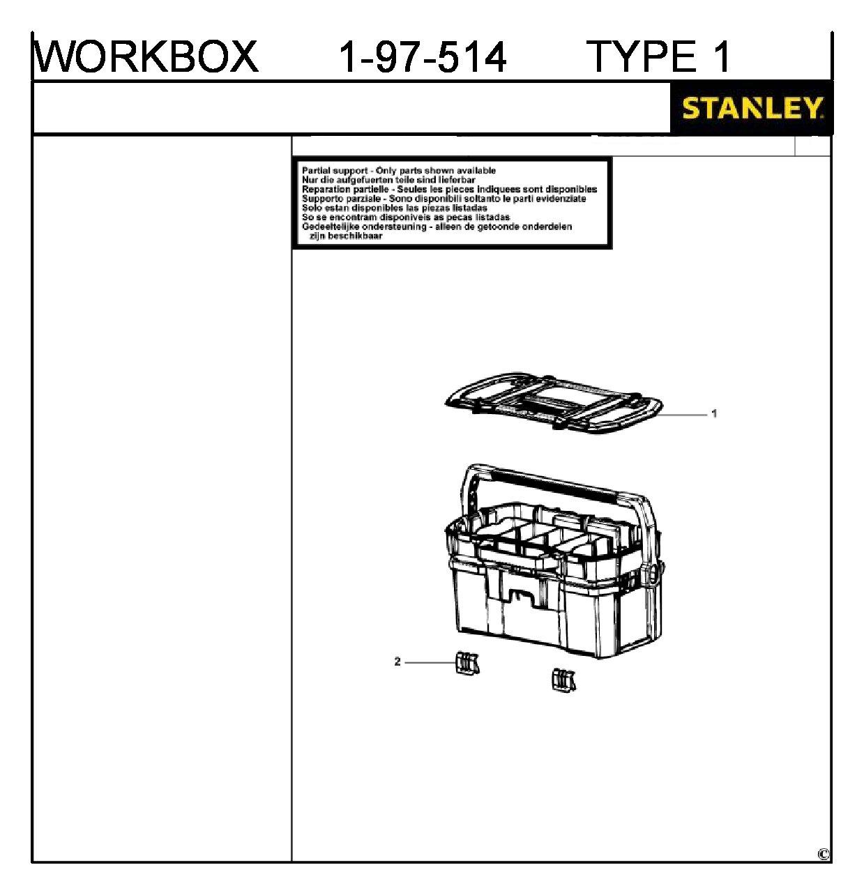 ЗАПЧАСТИ ДЛЯ ЯЩИКА ИНСТРУМЕНТАЛЬНОГО STANLEY 1-97-514 TYPE 1