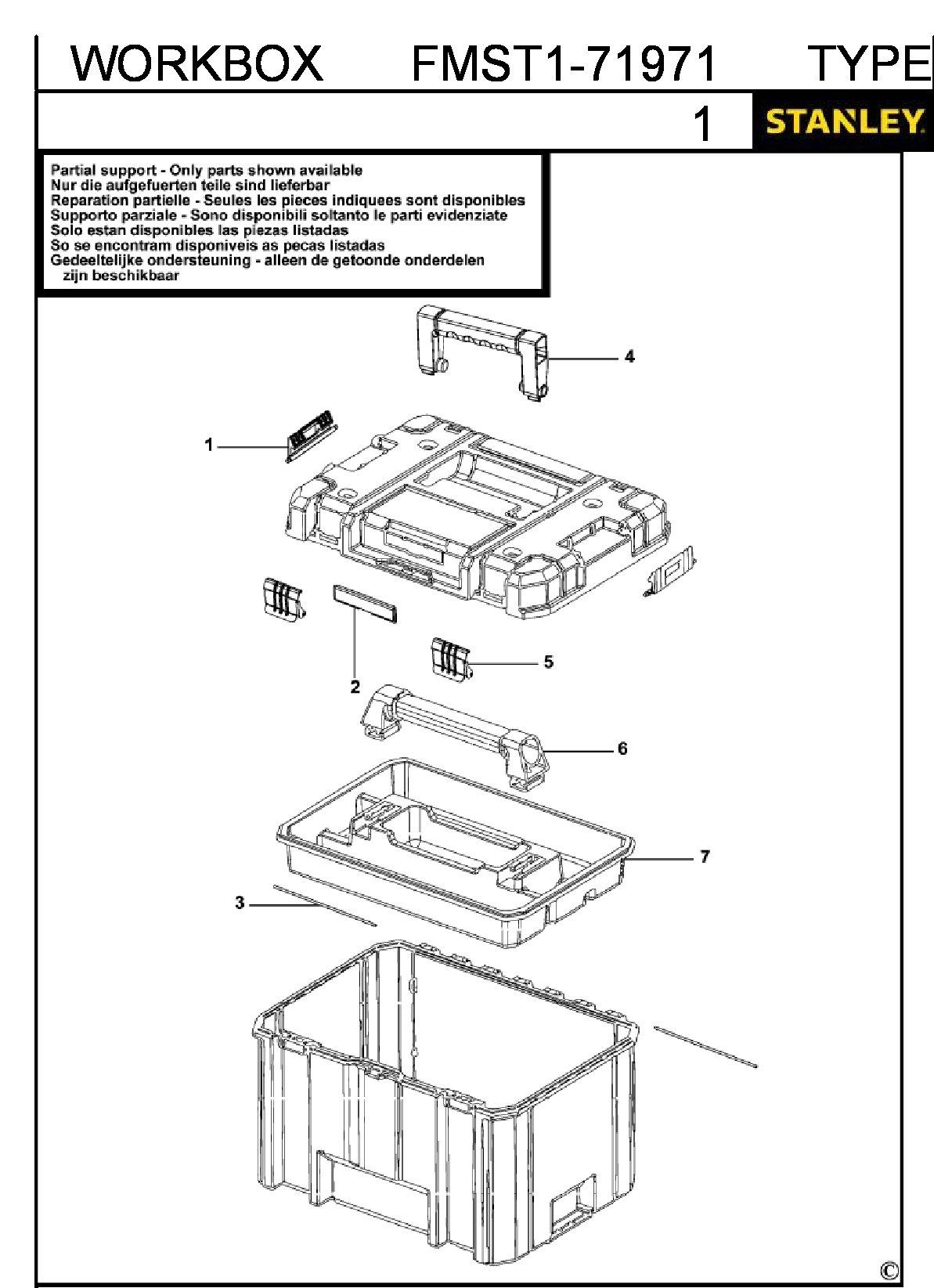 ЗАПЧАСТИ ДЛЯ ЯЩИКА ИНСТРУМЕНТАЛЬНОГО STANLEY FMST1-71971 TYPE 1
