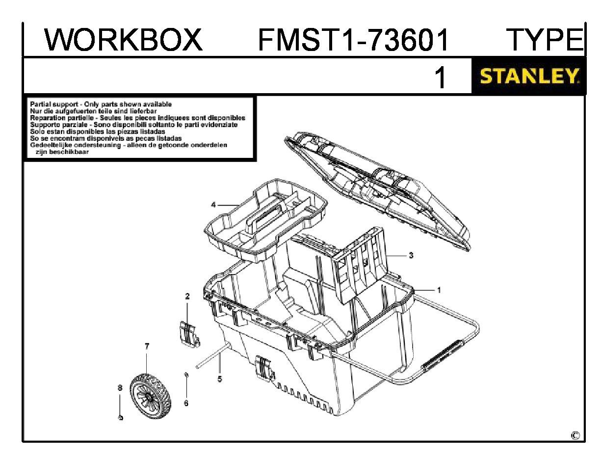 ЗАПЧАСТИ ДЛЯ ЯЩИКА ИНСТРУМЕНТАЛЬНОГО STANLEY FMST1-73601 TYPE 1