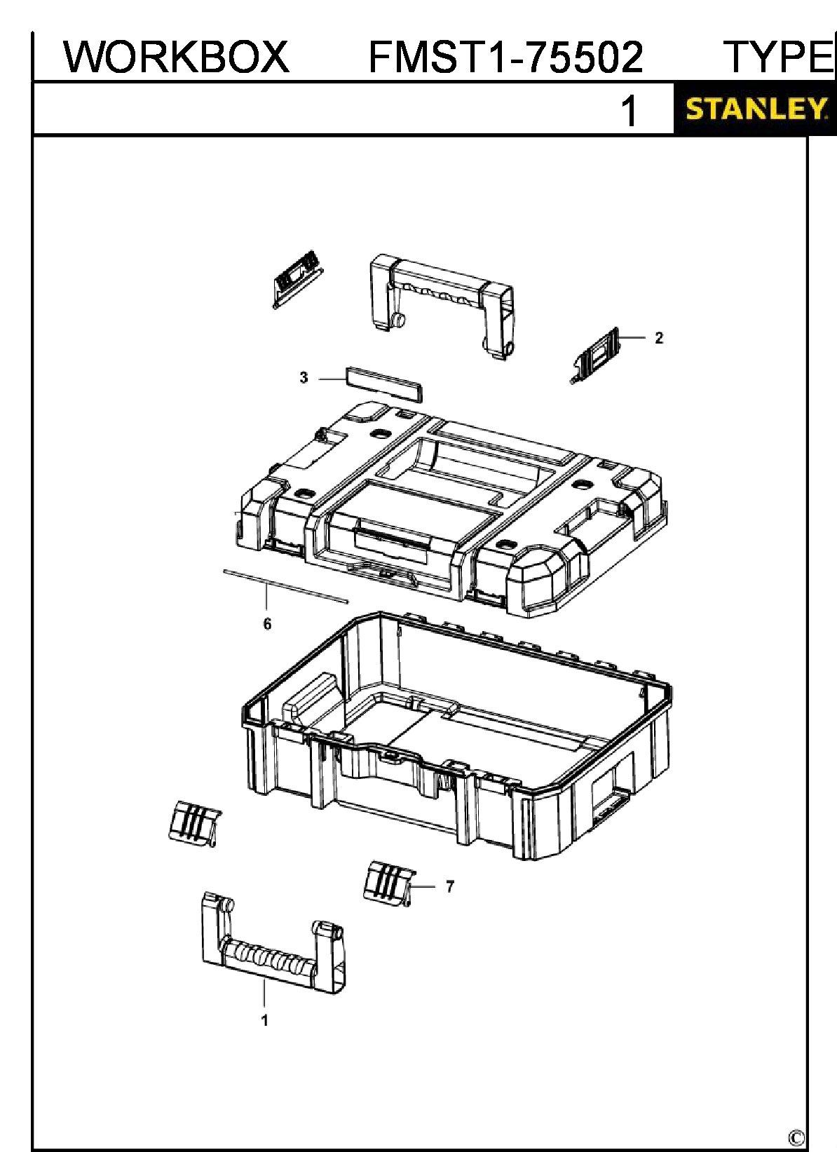 ЗАПЧАСТИ ДЛЯ ЯЩИКА ИНСТРУМЕНТАЛЬНОГО STANLEY FMST1-75502 TYPE 1