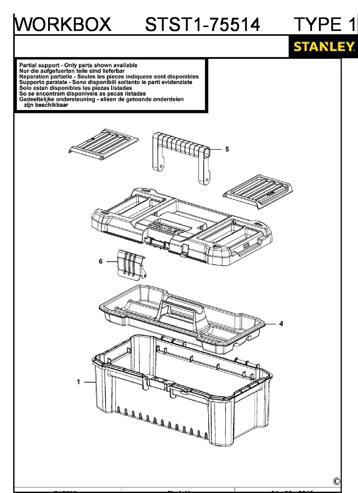 ЗАПЧАСТИ ДЛЯ ЯЩИКА ИНСТРУМЕНТАЛЬНОГО STANLEY STST1-75514 TYPE 1