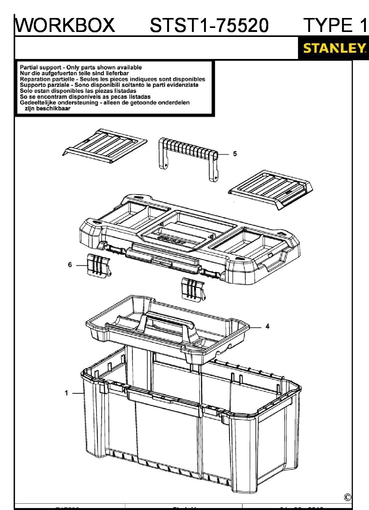 ЗАПЧАСТИ ДЛЯ ЯЩИКА ИНСТРУМЕНТАЛЬНОГО STANLEY STST1-75520 TYPE 1