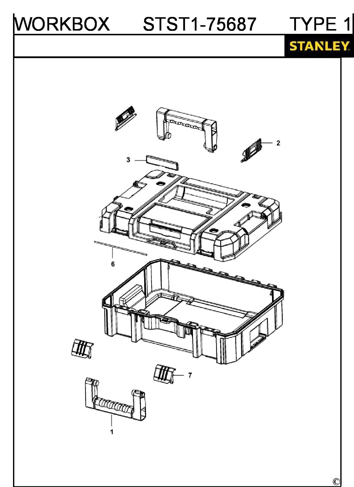 ЗАПЧАСТИ ДЛЯ ЯЩИКА ИНСТРУМЕНТАЛЬНОГО STANLEY STST1-75687 TYPE 1