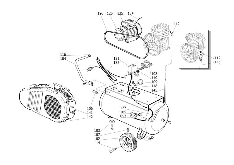 ЗАПЧАСТИ ДЛЯ КОМПРЕССОРА ПОРШНЕВОГО ABAC А29В/50 СМ2 V230 (АРТ. 4116024266) (КАТАЛОГ ОБЩЕГО ВИДА)