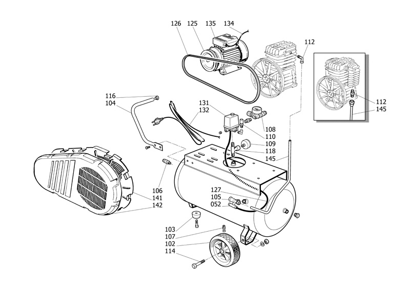 ЗАПЧАСТИ ДЛЯ КОМПРЕССОРА ПОРШНЕВОГО ABAC B2800B/100 PLUS CT3 V400 (АРТ. 4116017783) (КАТАЛОГ ОБЩЕГО ВИДА)