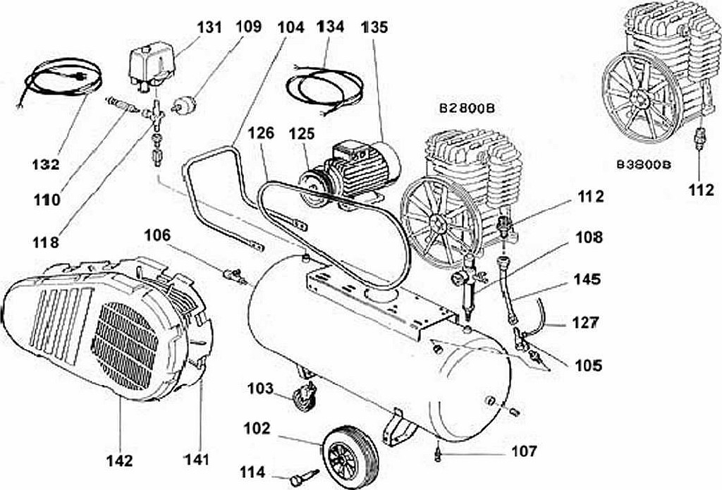 ЗАПЧАСТИ ДЛЯ КОМПРЕССОРА ПОРШНЕВОГО ABAC B3800B/270 CT4 V400 (КАТАЛОГ ОБЩЕГО ВИДА)