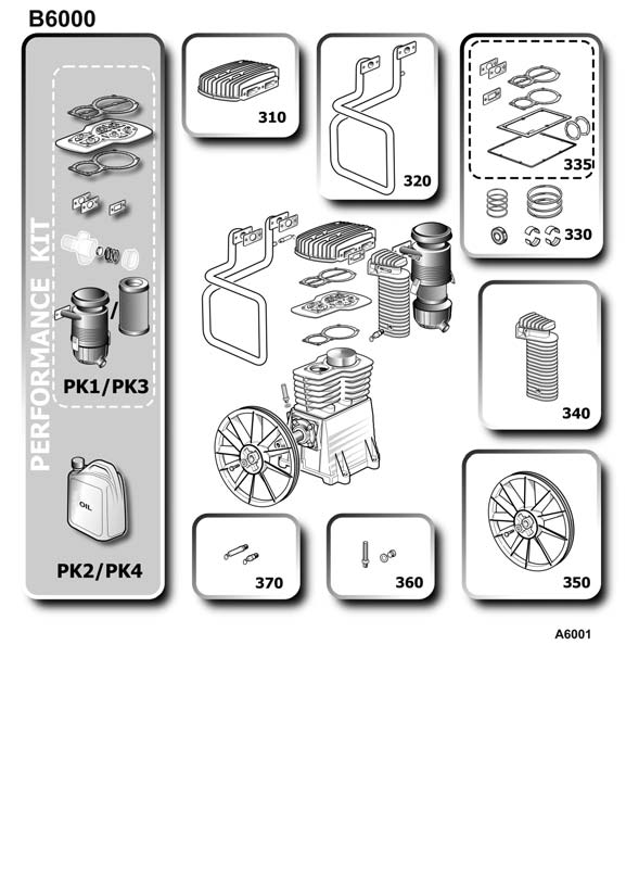 ЗАПЧАСТИ ДЛЯ КОМПРЕССОРА ПОРШНЕВОГО ABAC B6000/270 CT7,5 V400 (АРТ. 4116020436) (ДЕТАЛИРОВКА БЛОКА ПОРШНЕВОГО)