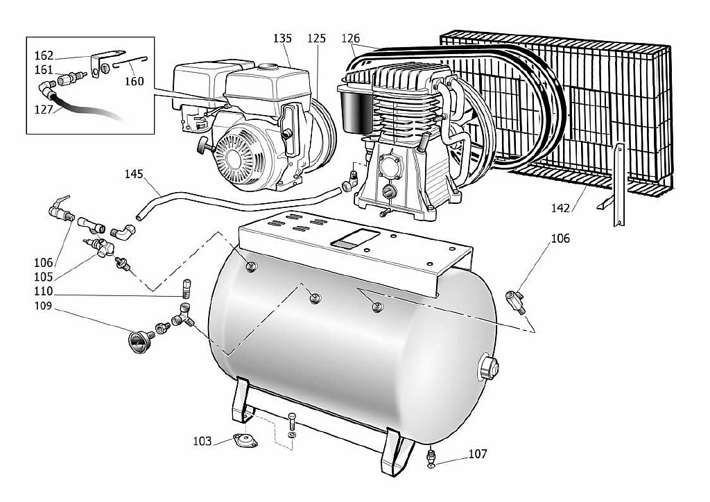 ЗАПЧАСТИ ДЛЯ КОМПРЕССОРА ПОРШНЕВОГО ABAC ENGINEAIR 7/270 B5900B (АРТ. 4116002067) (КАТАЛОГ ОБЩЕГО ВИДА)