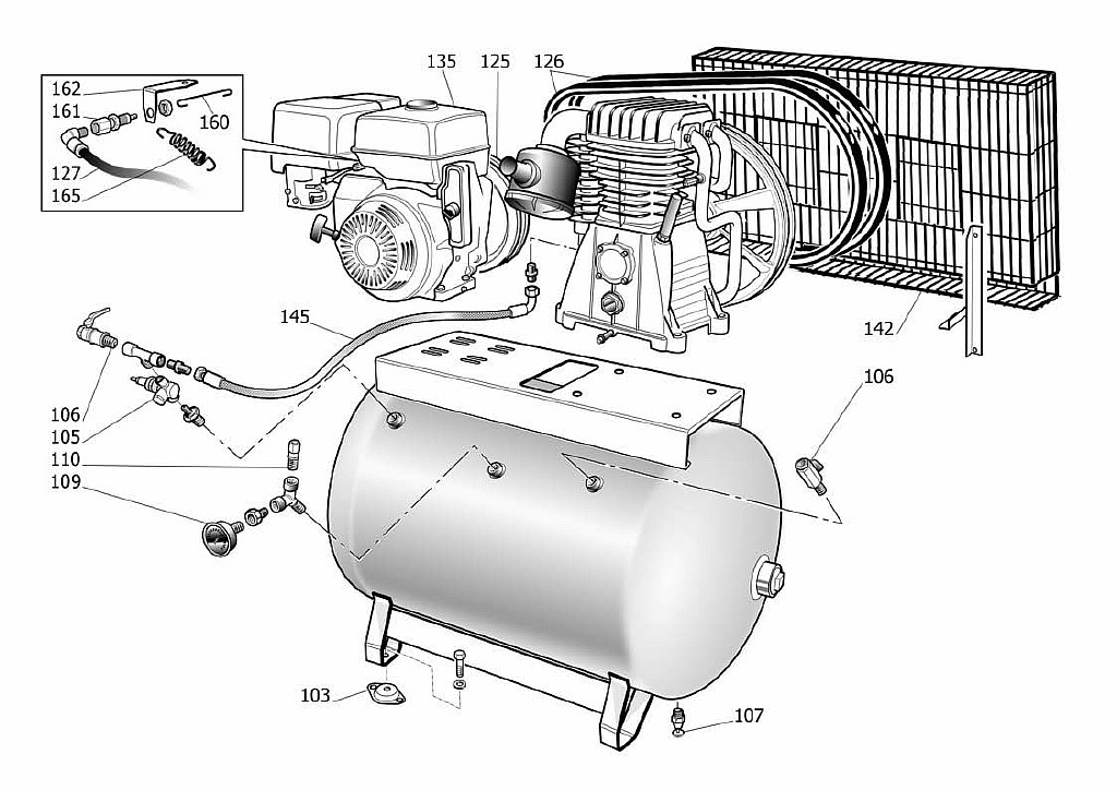 ЗАПЧАСТИ ДЛЯ КОМПРЕССОРА ПОРШНЕВОГО ABAC ENGINEAIR 11/270 B6000 (АРТ. 4116002068) (КАТАЛОГ ОБЩЕГО ВИДА)