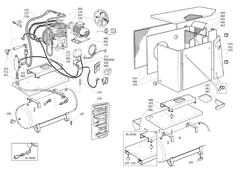 ЗАПЧАСТИ ДЛЯ КОМПРЕССОРА ПОРШНЕВОГО ABAC B6000/LN HP7,5 V400 12B NT (АРТ. 4116007015) (КАТАЛОГ ОБЩЕГО ВИДА)