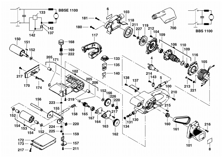 Запчасти на AEG BBSE1100_4000375250